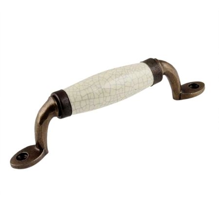 Cream Crackle Small Ceramic Antique Door Handles